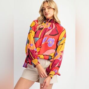 Easel Multicolor Floral Blouse